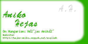 aniko hejas business card